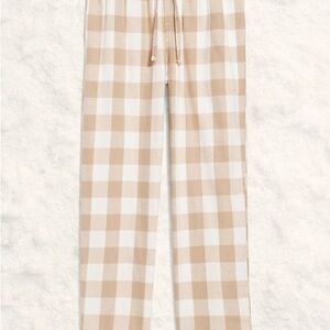 Old Navy Plaid Lounge Pants in Tan and White